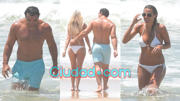 Agustín Creevy, capitán de Los Pumas, junto a su esposa, Virginia Vercelli, en Punta. (Fotos: MSnews)