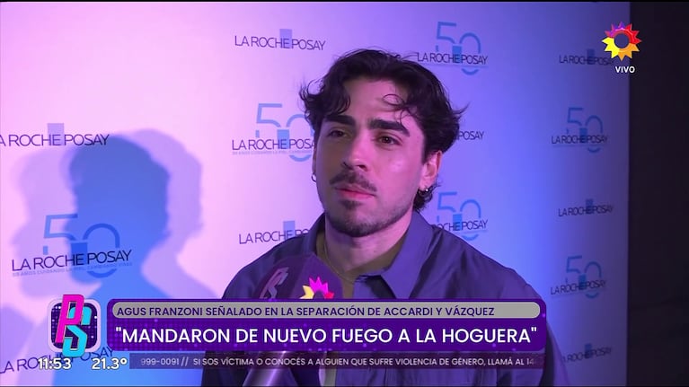 Agustín Franzoni habló en Puro Show de los rumores de romance con Gime Accardi (Foto: captura de eltrece).