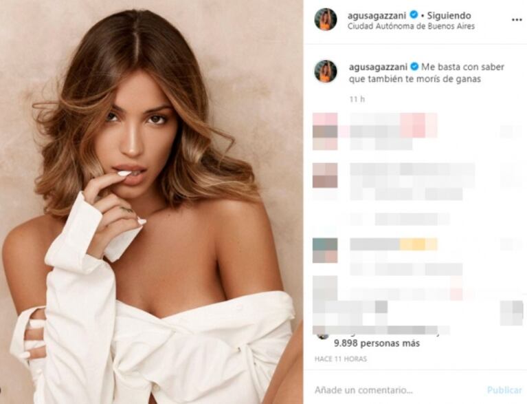 Agustina Agazzani, pícara tras el rumor de romance con Baclini: "Me basta con saber que también te morís de ganas"