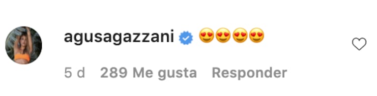 Agustina Agazzani y su amor fulminante con Agustín Bernasconi en Instagram: "Te comería todo el día"