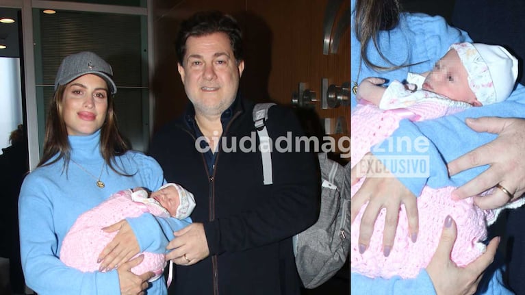 Agustina Casanova, Lautaro Mauro y Bianca. (Foto: Movilpress)