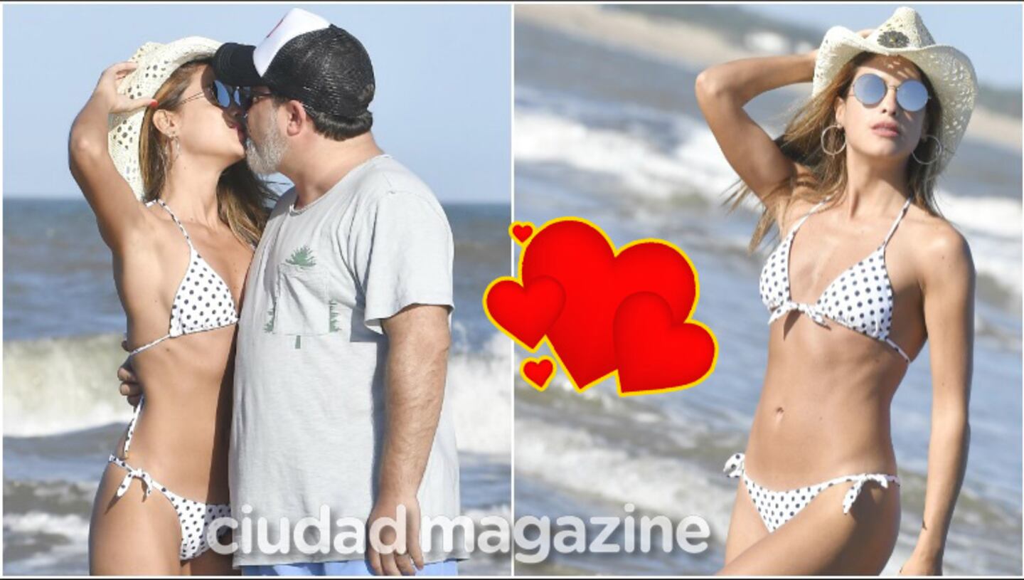 Agustina Casanova y Lautaro Mauro, su marido, enamorados en José Ignacio (Fotos: GM Press Punta)