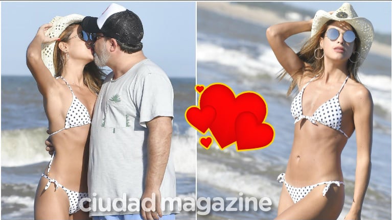 Agustina Casanova y Lautaro Mauro, su marido, enamorados en José Ignacio (Fotos: GM Press Punta)