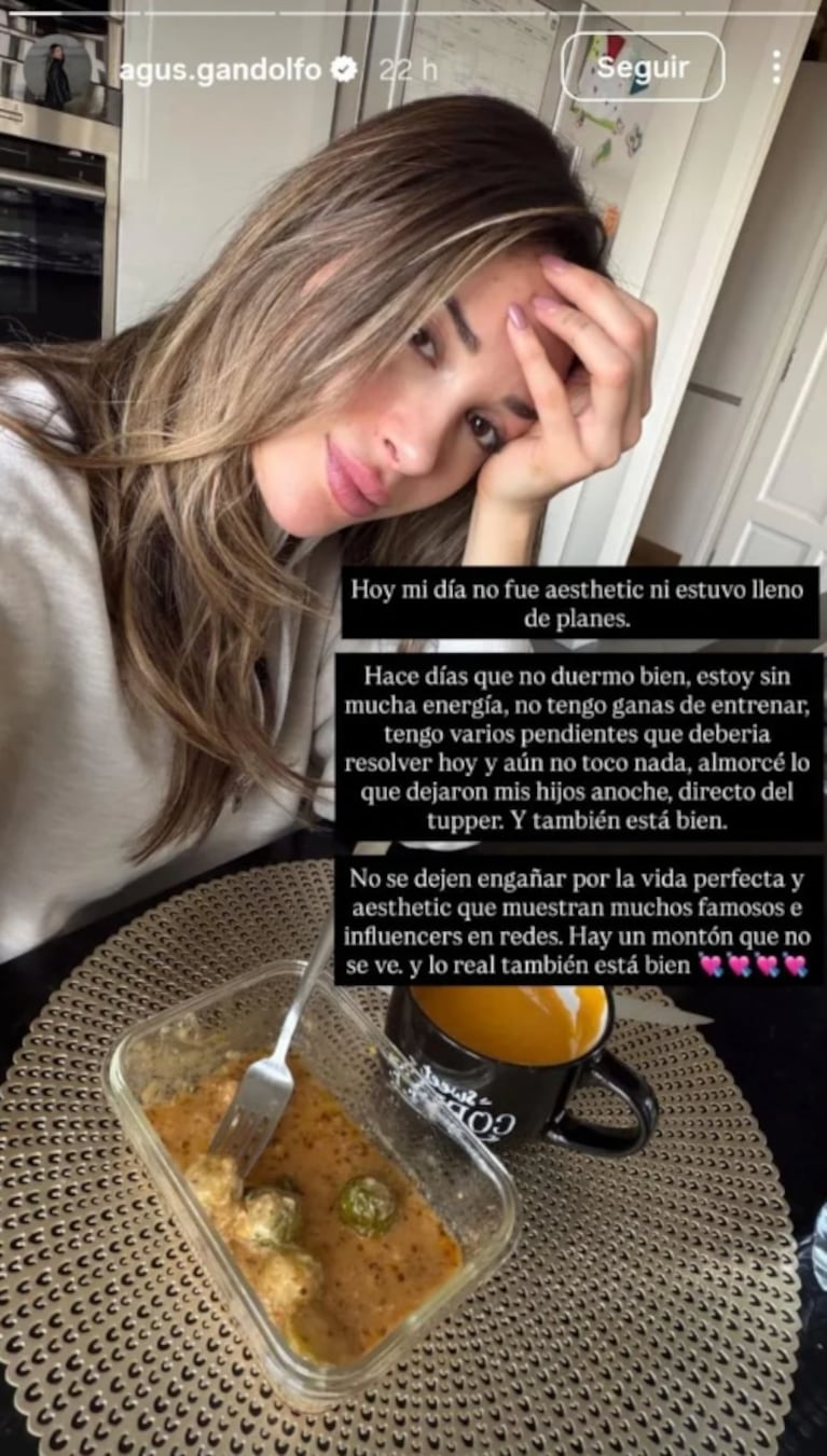 Agustina Gandolfo mostró su faceta más real: qué reflexión dejó la esposa de Lautaro Martínez | Créditos: Instagram @agus.gandolfo
