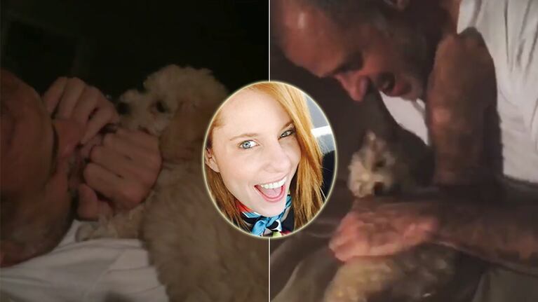 Agustina Kämpfer publicó un tierno video de Rial jugando con su nuevo perrito (Foto: Instagram)