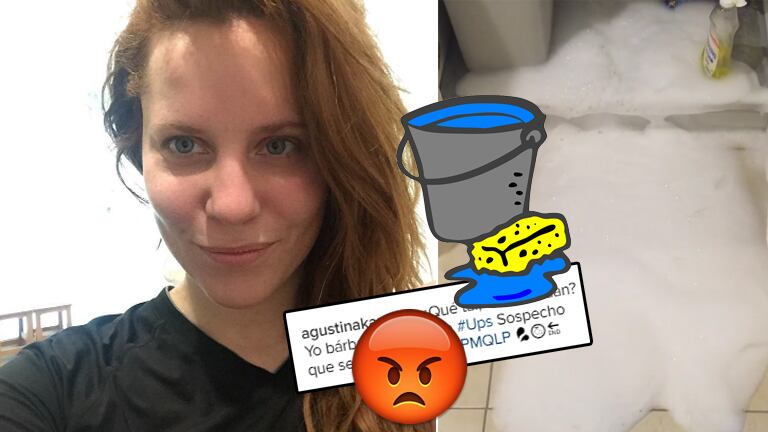 Agustina Kämpfer y un espumoso percance doméstico (Foto: Instagram)
