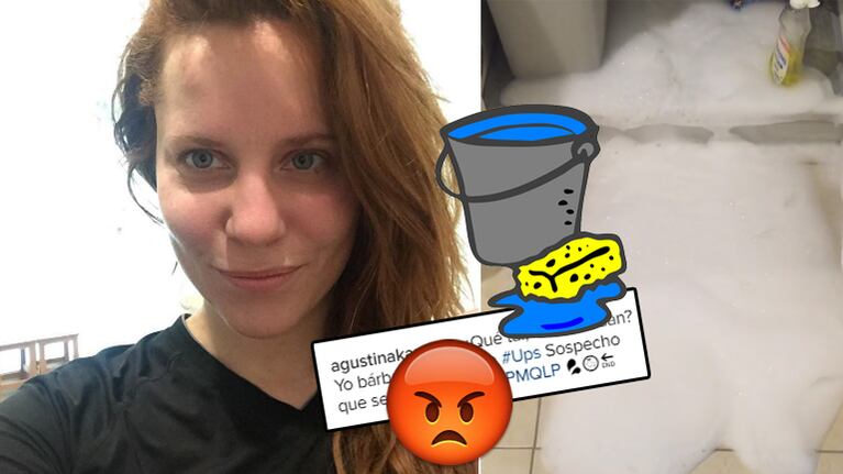 Agustina Kämpfer y un espumoso percance doméstico (Foto: Instagram)