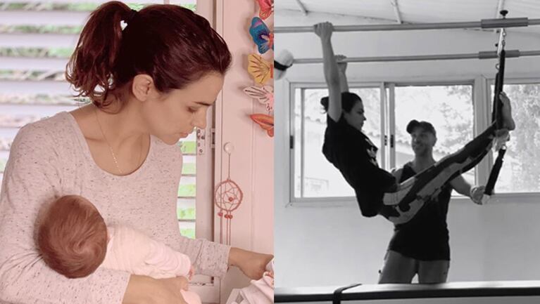 Agustina volvió a entrenar pilates.