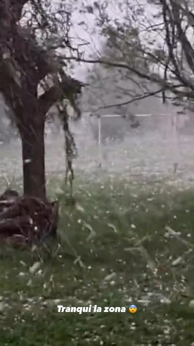 Ailén Bechara mostró el tremendo temporal que hubo en su pueblo, Darregueira: lluvia, viento y granizo