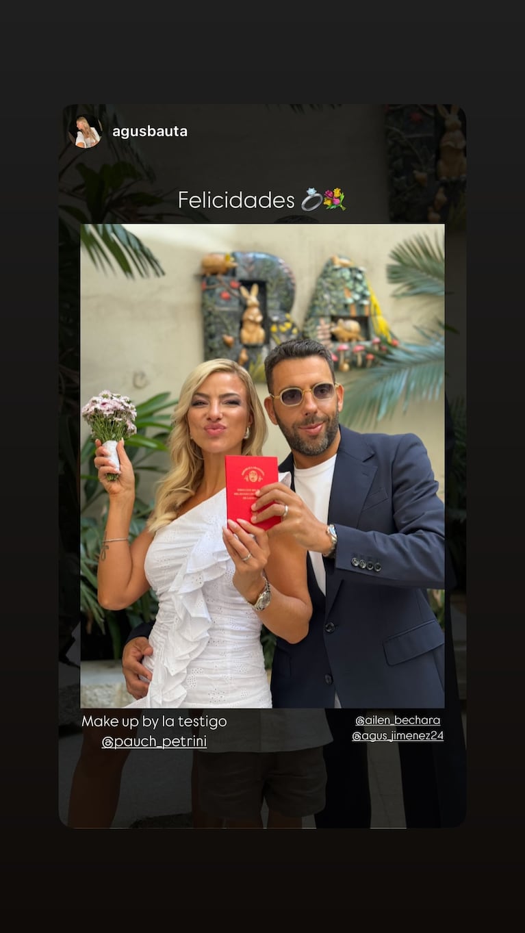 Ailén Bechara y Agustín Jiménez. Foto: Instagram.
