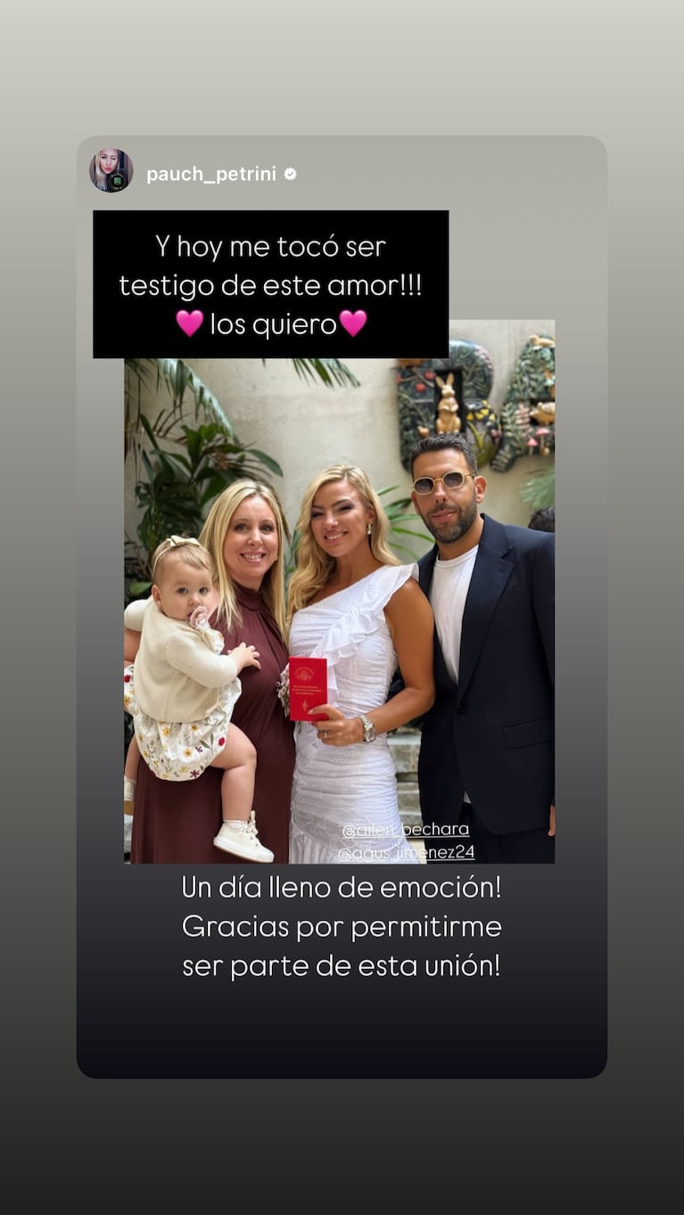Ailén Bechara y Agustín Jiménez. Foto: Instagram.