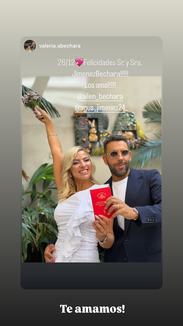 Ailén Bechara y Agustín Jiménez. Foto: Instagram.