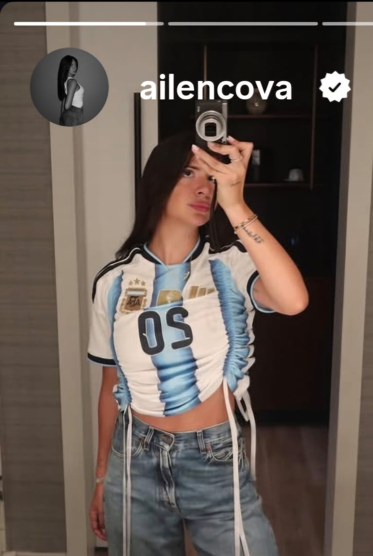 Ailén Cova lista para alentar a Alexis Mac Allister en el MUNDIAL™ (Foto: Instagram/@ailencova).