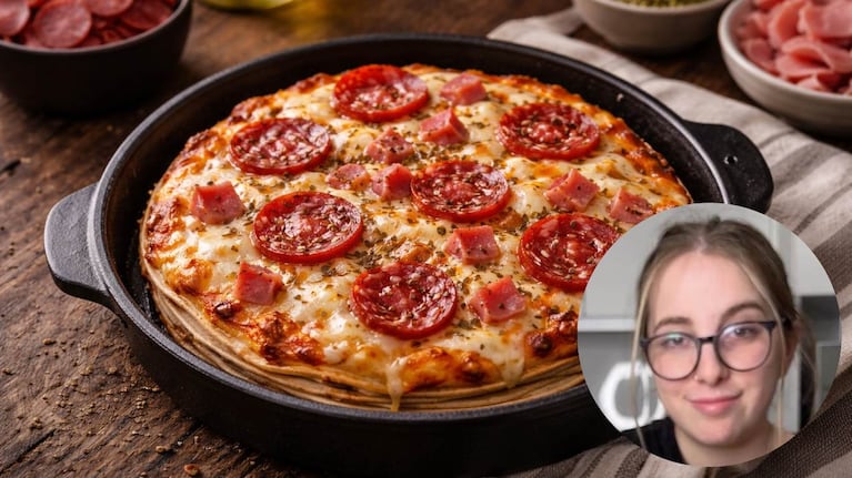 Ailin Tokman sorprendió con una receta fácil y rápida de pizza calabresa. Foto: montaje