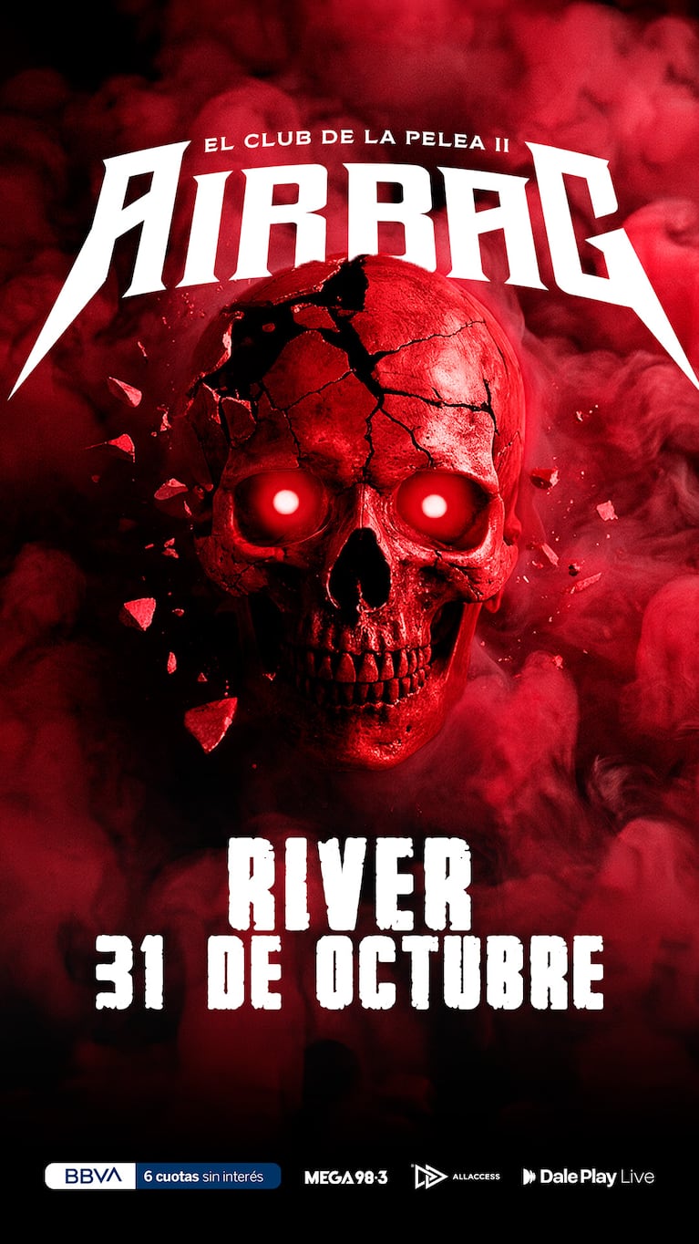 Airbag anuncia su sexto River Plate: cuándo será el único show en Buenos Aires