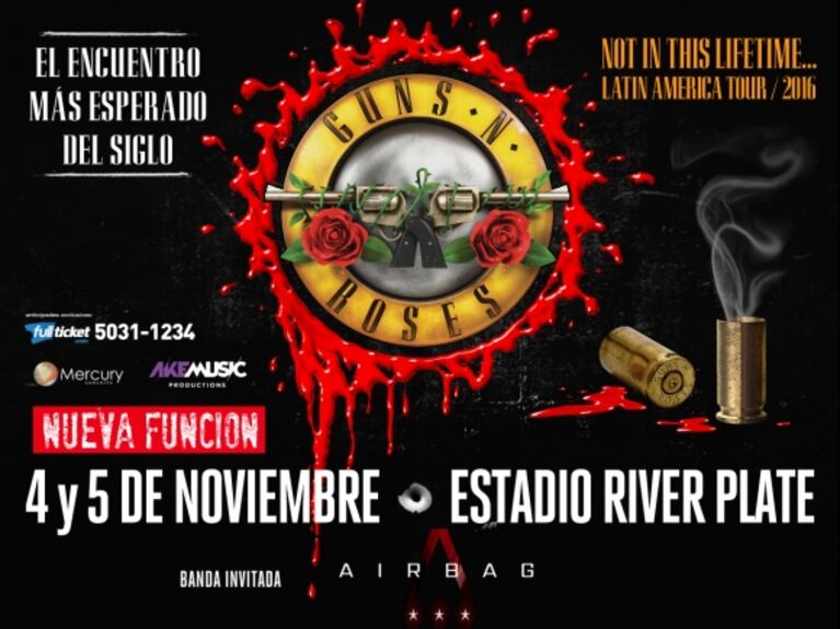 Airbag, banda soporte de los Guns N’ Roses en Argentina