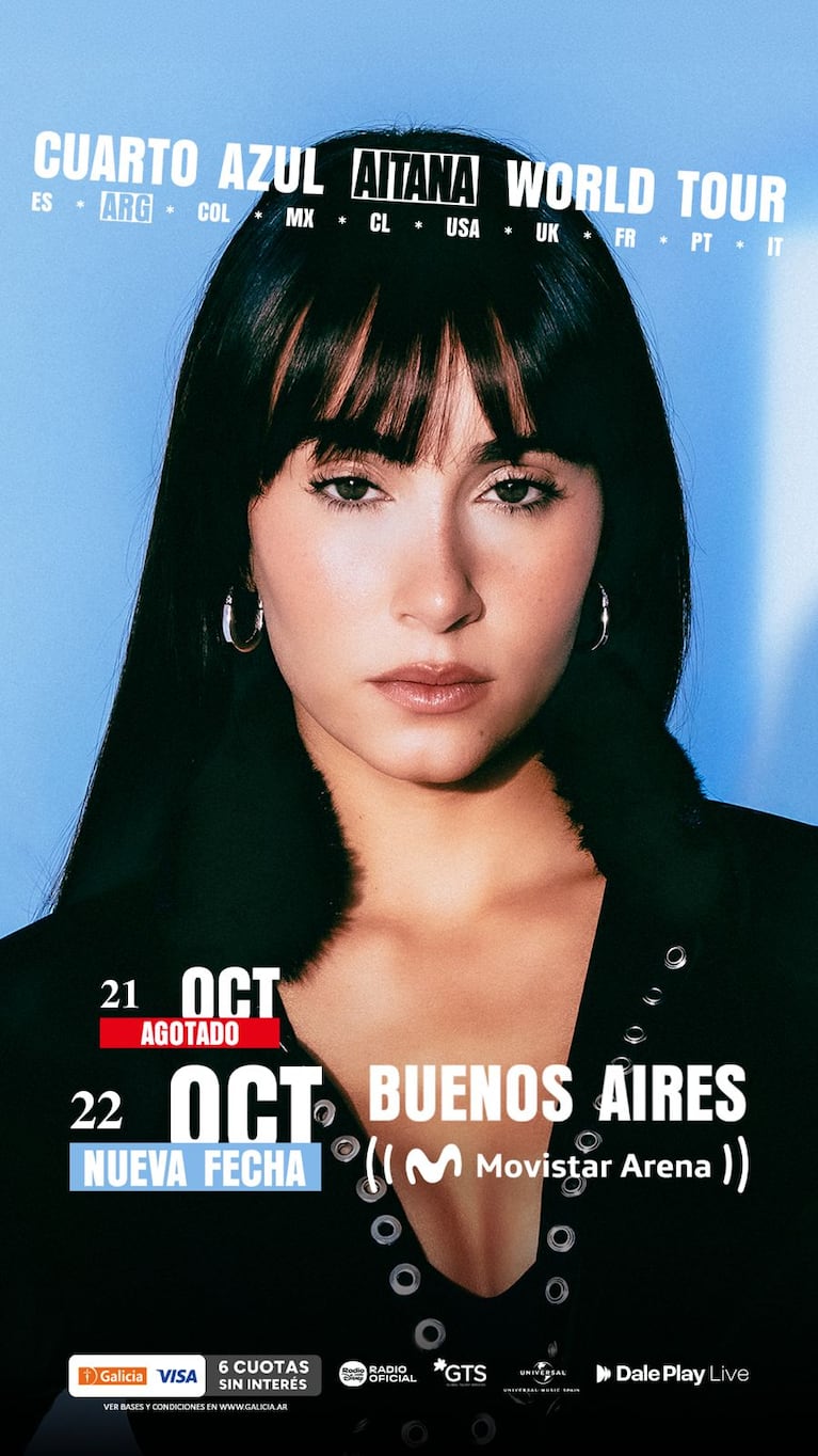 Aitana agrega nueva fecha en Buenos Aires: entradas para el segundo Movistar Arena