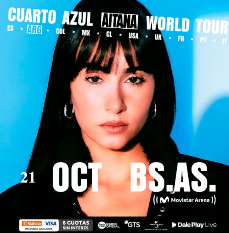 Aitana llega a la Argentina con su gira “Cuarto Azul” (foto de prensa)