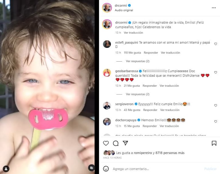 Alberto Comillot, Estefanía Pasquini y su hijo Emilio (Foto: Instagram @estefi_pasquini)