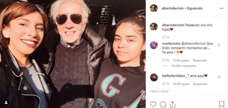 Alberto Ferriols y su foto familiar, a tres meses de la muerte de Beatriz Salomón: "Paseando con mis hijas"