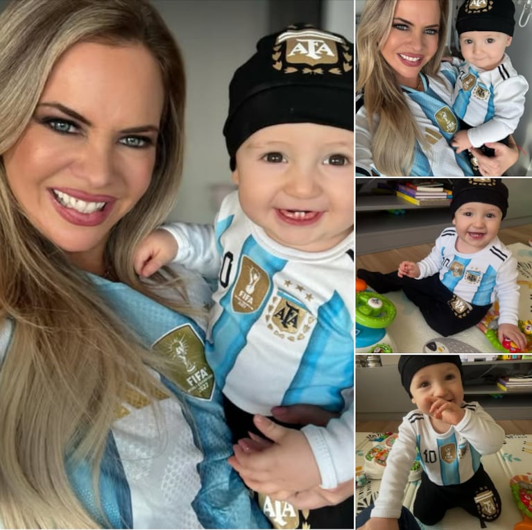 Ale Maglietti y su pequeño hijo Manu disfrutan juntos del primer mundial