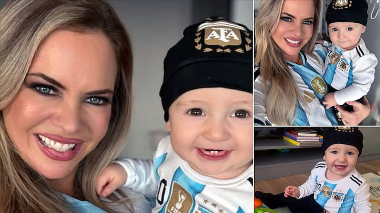 Ale Maglietti y su pequeño hijo Manu disfrutan juntos del primer mundial