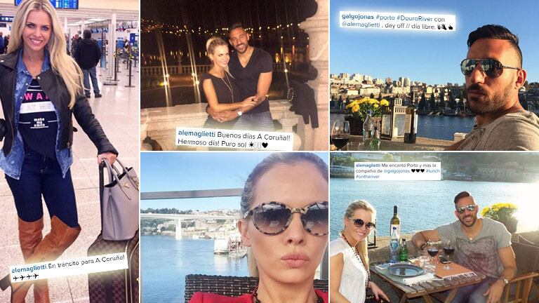 Alejandra Maglietti, Jonás Gutiérrez y su romántico reencuentro europeo. (Foto: Instagram)