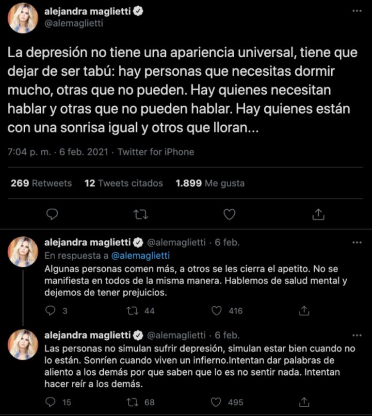 Alejandra Maglietti reveló que sufre ansiedad: "Lucho contra la angustia todos los días desde hace años"