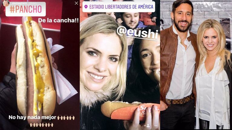 Alejandra Maglietti se comió un súperpancho en la tribuna para ver el debut de Jonás Gutiérrez en Independiente