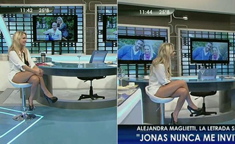 Alejandra Maglietti y su ultra sensual mini short en el programa de Chiche Gelblung. (Foto: captura TV)