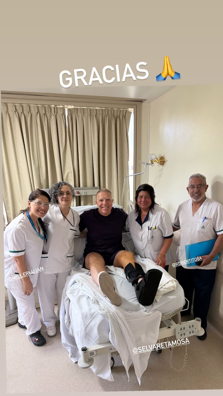 Alejandro Fantino fue operado del tendón de Aquiles. Crédito: Instagram