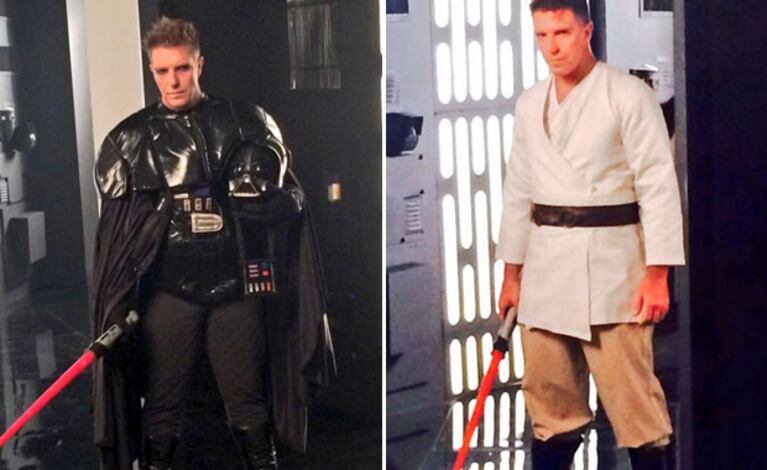 Alejandro Fantino jugó a ser un Jedi de La guerra de las galaxias. (Foto: Twitter)