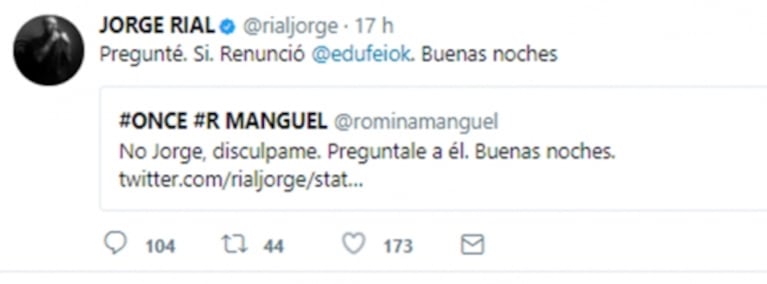Alejandro Fantino y un picantísimo cruce con Jorge Rial: "Veo que te preocupa mi vida desde siempre; no soy cinturón negro de Twitter, acá ganás vos" 
