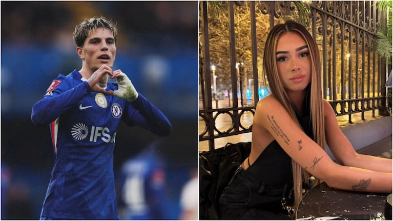 Alejandro Garnacho y su pareja Adriana Loba. Crédito: Instagram