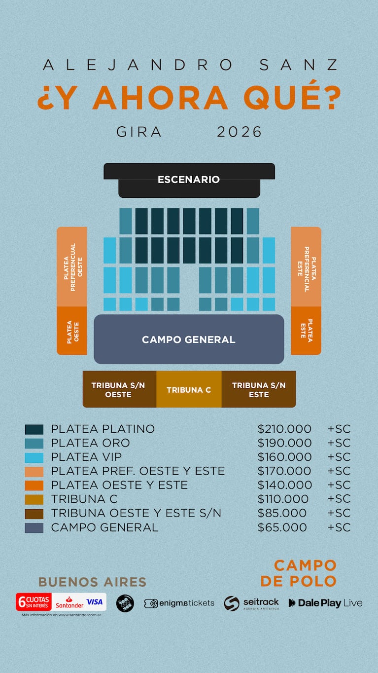 Alejandro Sanz: el primer artista en presentarse en el nuevo formato del Campo de Polo en 2 únicas funciones
