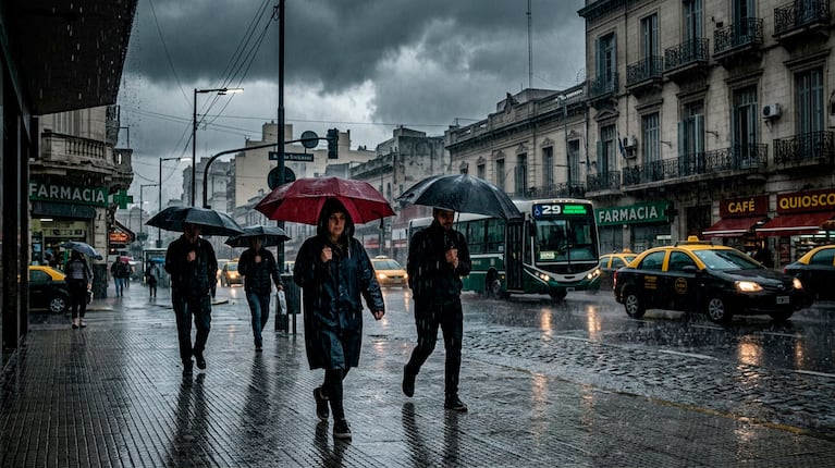 Alerta del SMN por lluvias y vientos fuertes: qué provincias están afectadas (foto IA)