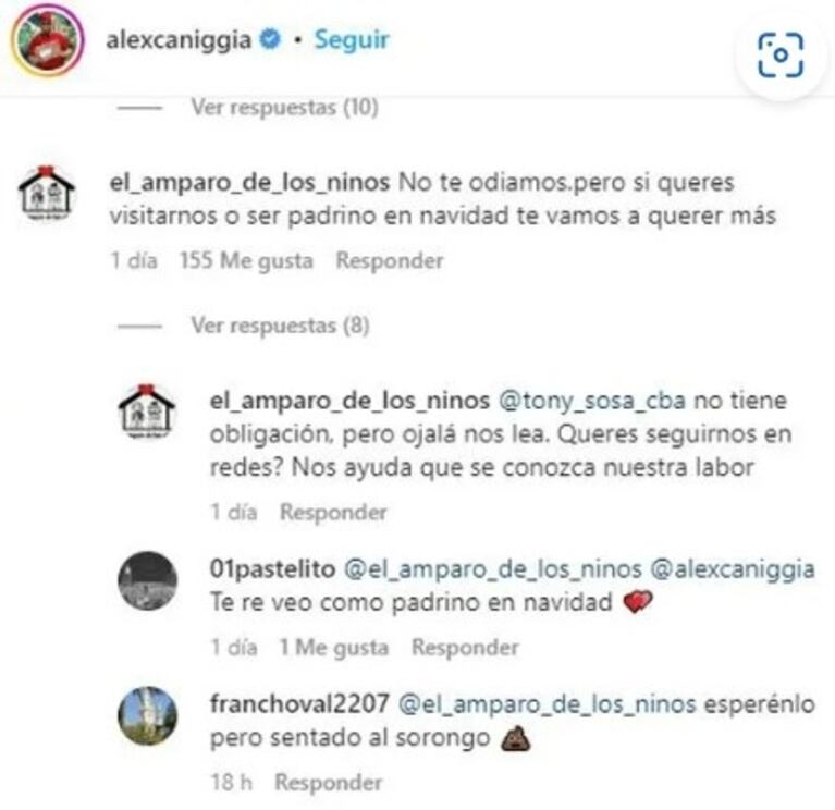 Alex Caniggia exhibió 18 fajos de dinero y un merendero de chicos reaccionó 