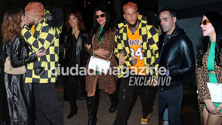 Alex Caniggia festejó con Melody Luz, Charlotte Caniggia y su novio (Fotos: Movilpress).