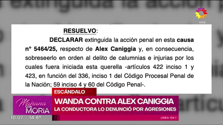 Alex Caniggia fue sobreseído en la causa que Wanda Nara le inició (Foto: captura de eltrece).