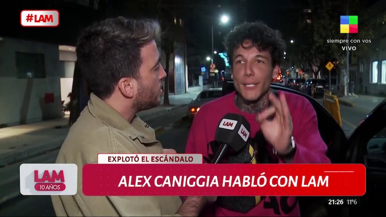 Alex Caniggia habló en LAM (Foto: captura de América).