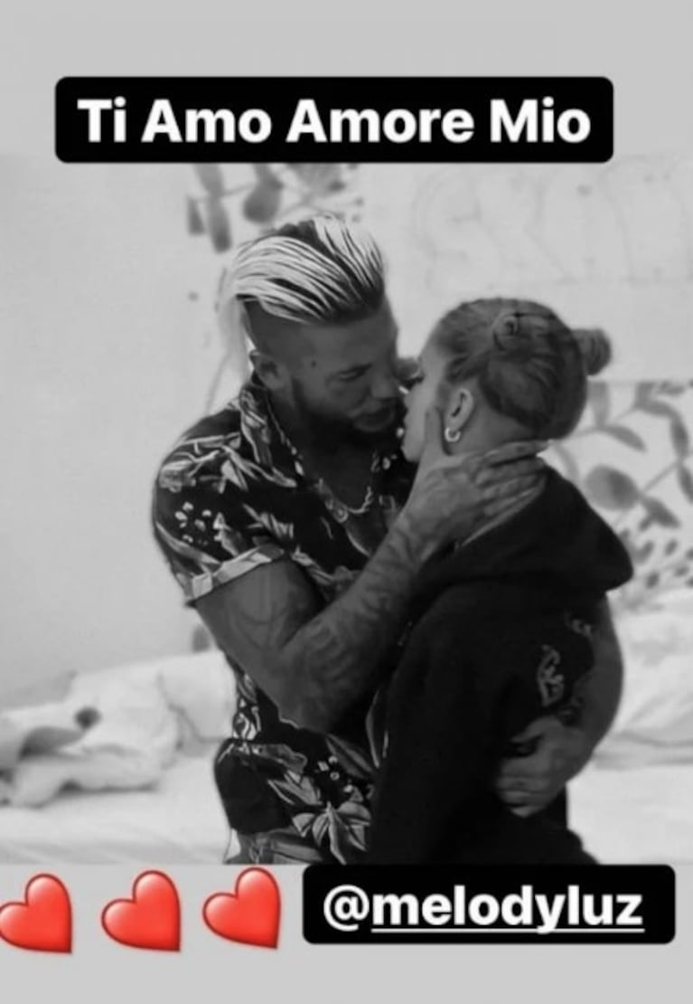 Alex Caniggia le declaró su amor públicamente a Melody Luz