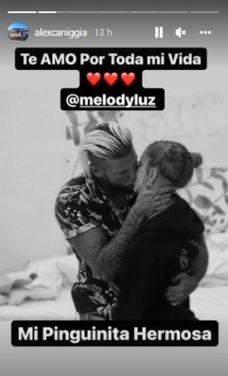 Alex Caniggia le dedicó románticos posteos a Melody Luz: "Mi enana hermosa"