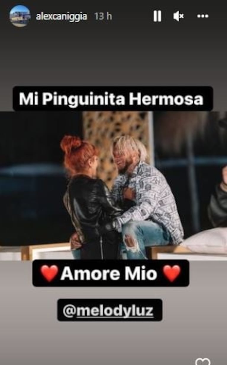 Alex Caniggia le dedicó románticos posteos a Melody Luz: "Mi enana hermosa"