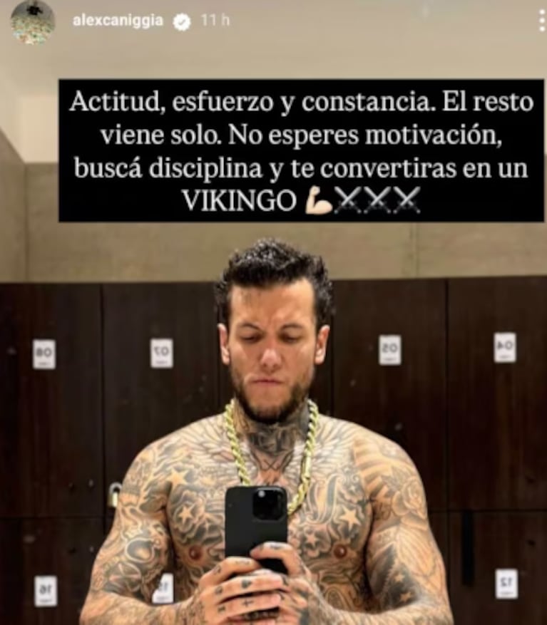 Alex Caniggia mostró su cambio físico. Foto: IG | alexcaniggia