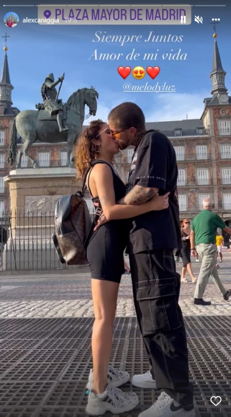 Alex Caniggia y Melody Luz, apasionados en Madrid, anunciaron que se quieren ir del país