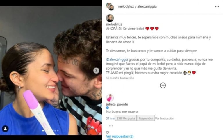 Alex Caniggia y Melody Luz dieron la noticia más esperada: "¡Ahora sí se viene el bebé!"