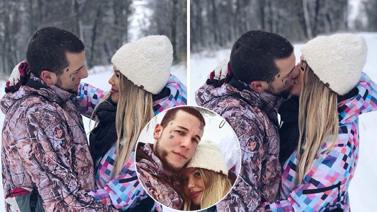 Alex Caniggia y su novia, Macarena Herrera, amor en la nieve de Bariloche