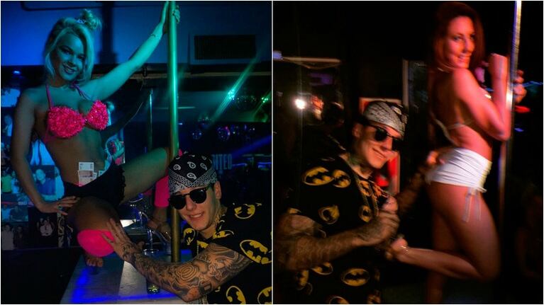 Alexander Caniggia estuvo de visita en un club de streaptease. Foto: Instagram