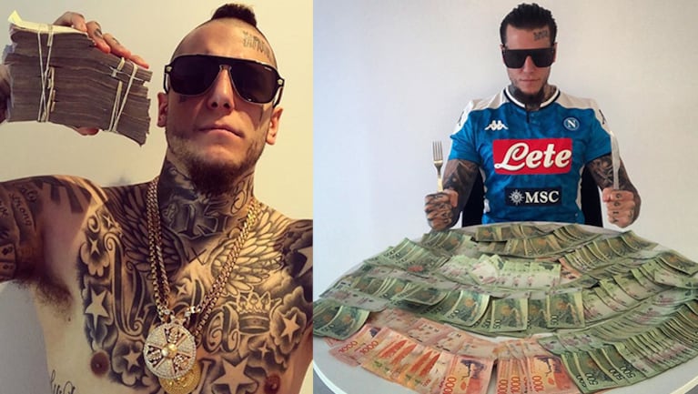 Alexander Caniggia sembró polémica al mostrarse junto a una inmensa cantidad de dinero en plana pandemia.