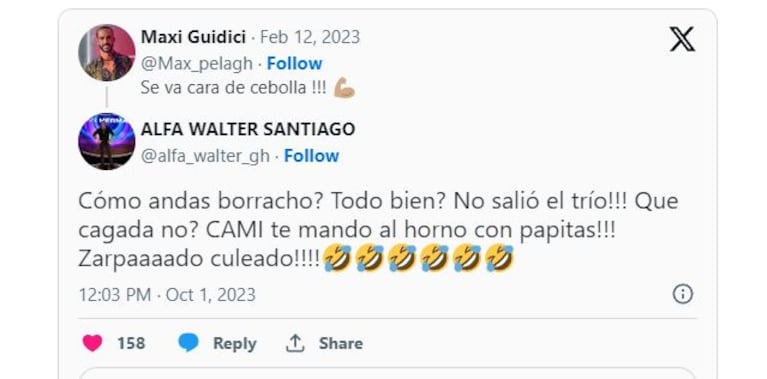 Alfa destrozó a Maxi Guidici por querer hacer un trío con Camila Lattanzio: “Das asco, borracho”